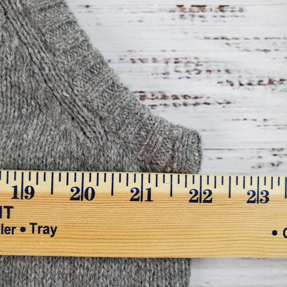Eddie Bauer Sweater Vest Women XL Gray Faux Fur Trim Zip Wool Alpaca Blend Cabin - Picture 10 of 14